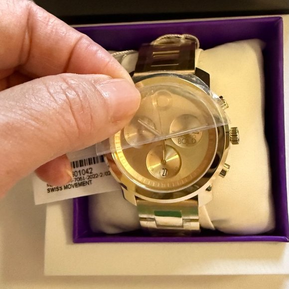 Movado Bold Trend propel Chrono Gold Tone Steel Case & Band Men's Watch 3601042 - Picture 4 of 7